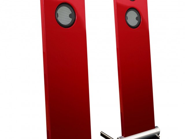001d-JK Acoustics Prestige Air luidsprekers - donkerrood - vooraanzicht - vrijgemaakt